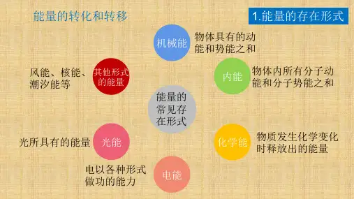 中考物理复习：能量转化与守恒