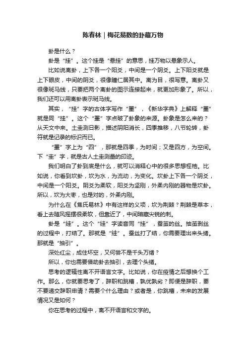 陈春林｜梅花易数的卦藏万物