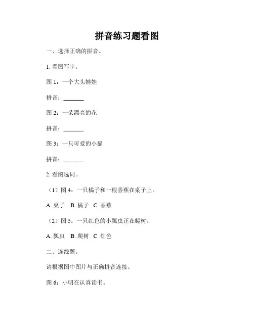 拼音练习题看图