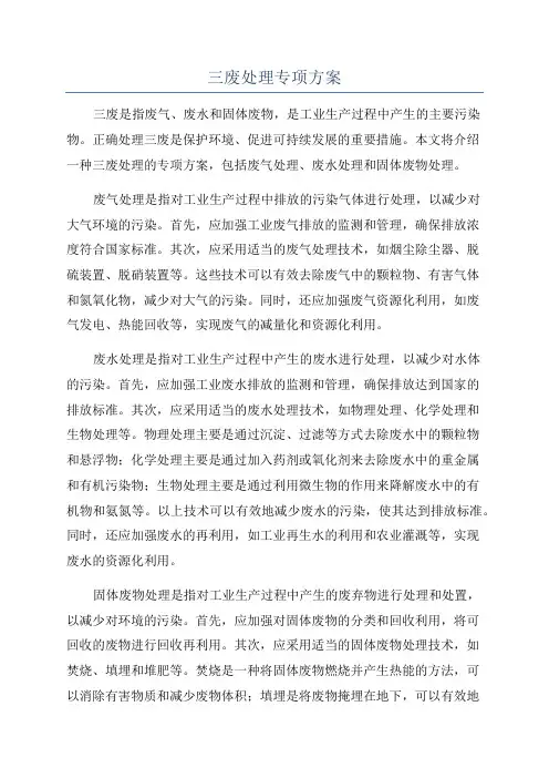 三废处理专项方案