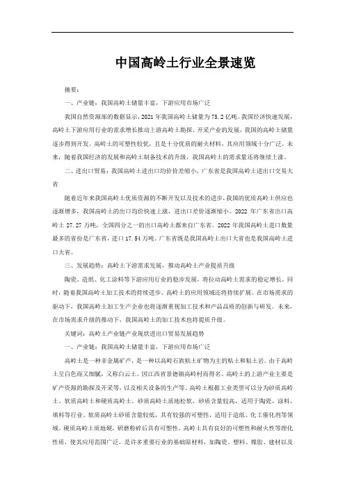 中国高岭土行业全景速览