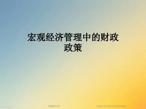 宏观经济管理中的财政政策
