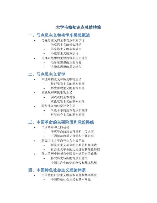 大学毛概知识点总结精简