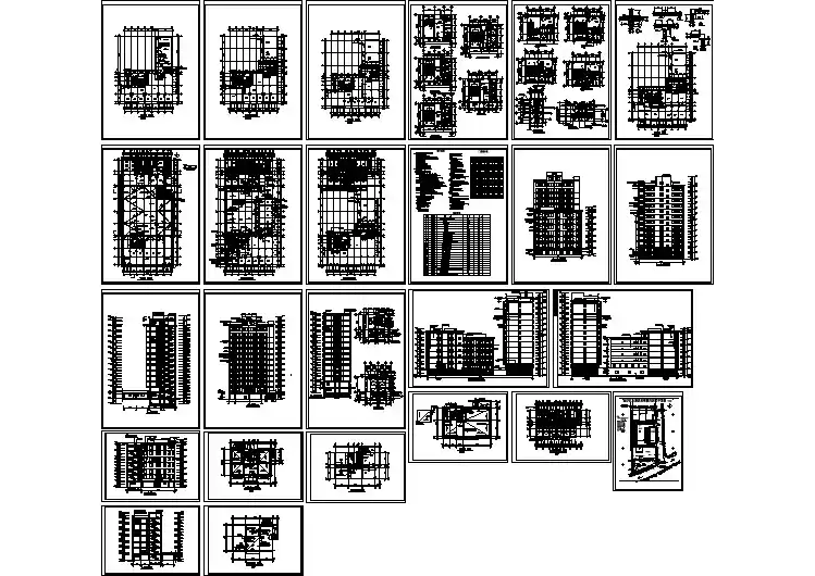 金沙江大酒楼（小高层剪力墙结构）设计cad全套建筑施工图（含设计说明）