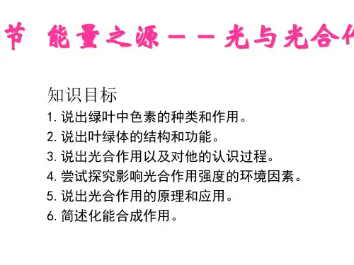(完整)人教版高中生物必修一课件：  能量之源——光与光合作用精品PPT资料精品PPT资料