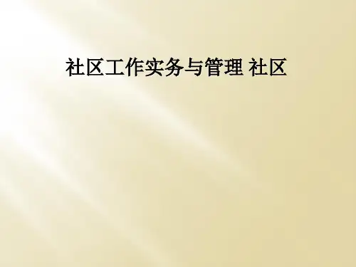 社区工作实务与管理 社区