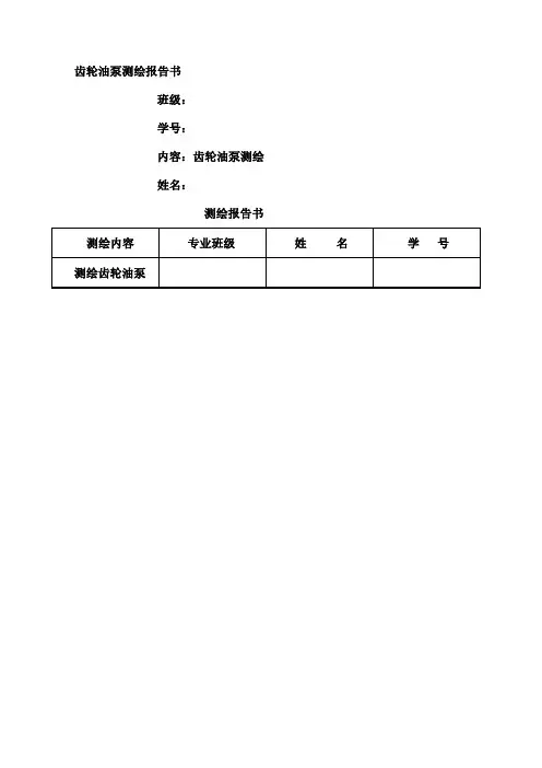齿轮测绘报告书
