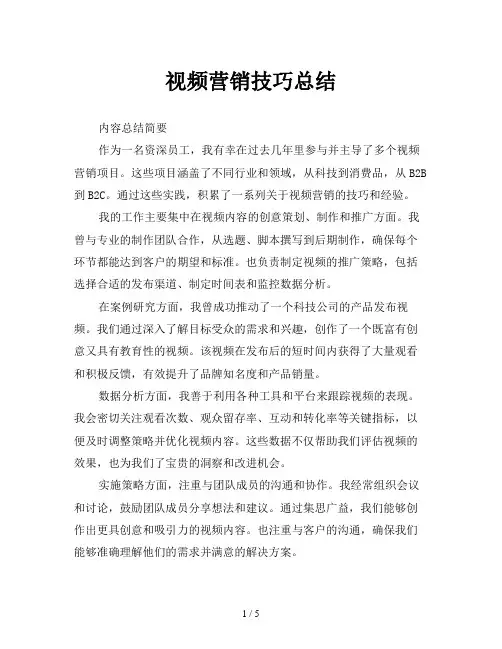 视频营销技巧总结