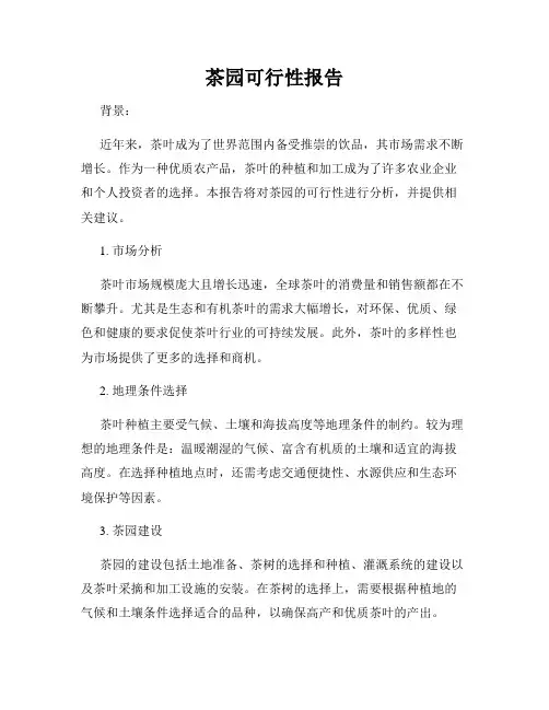 茶园可行性报告