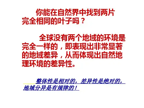 人教版高中地理必修(一) 5.2自然地理环境的差异性 课件 (共48张PPT)