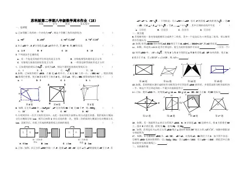 苏科版八年级数学周末作业(18)