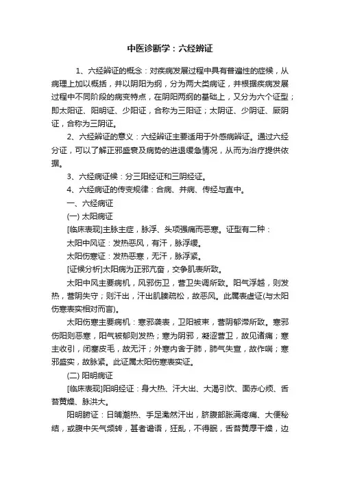 中医诊断学：六经辨证