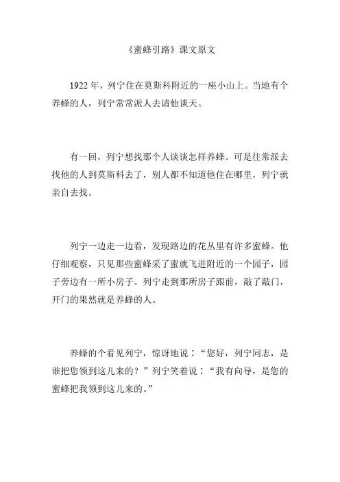《蜜蜂引路》课文原文