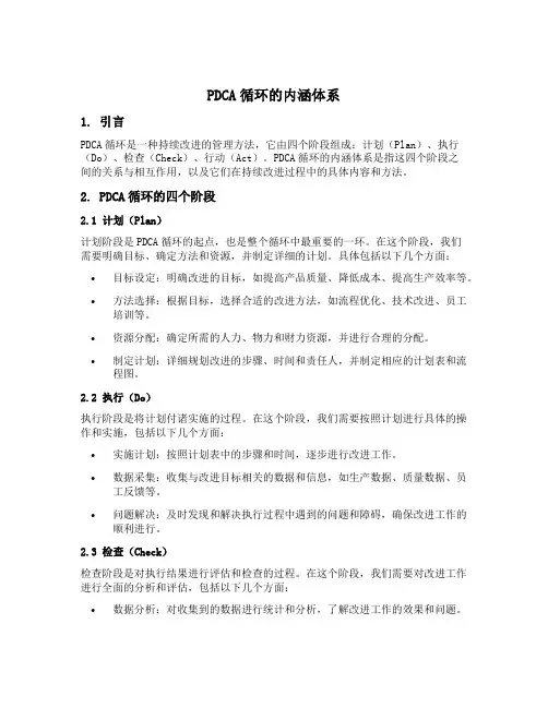简述pdca循环的内涵体系