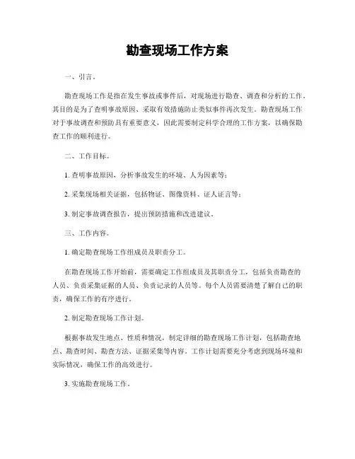 勘查现场工作方案