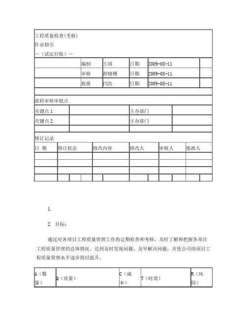 工程质量检查(考核)作业指引