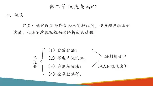 发酵产物的分离提取—沉淀与离心