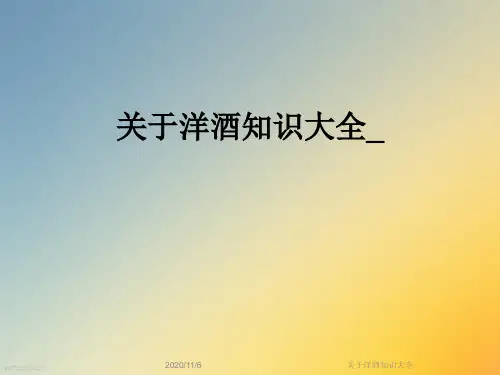 关于洋酒知识大全