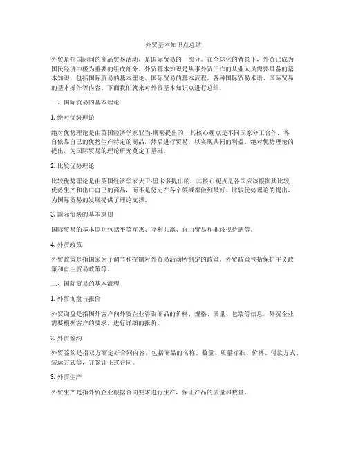 外贸基本知识点总结