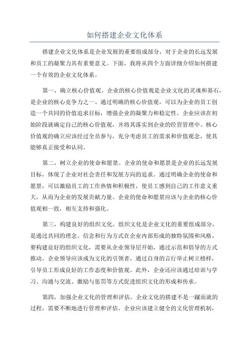 如何搭建企业文化体系