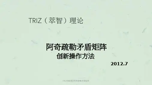 TRIZ创新理论阿奇舒勒矛盾矩阵课件