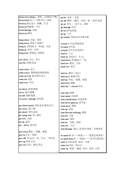 高考常考词组辨析
