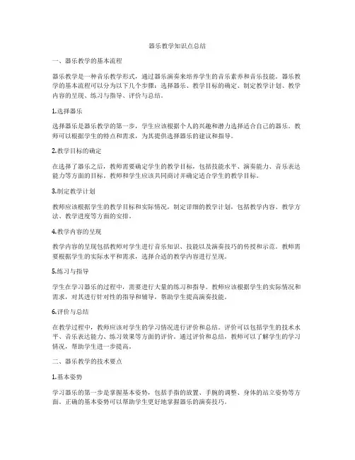器乐教学知识点总结