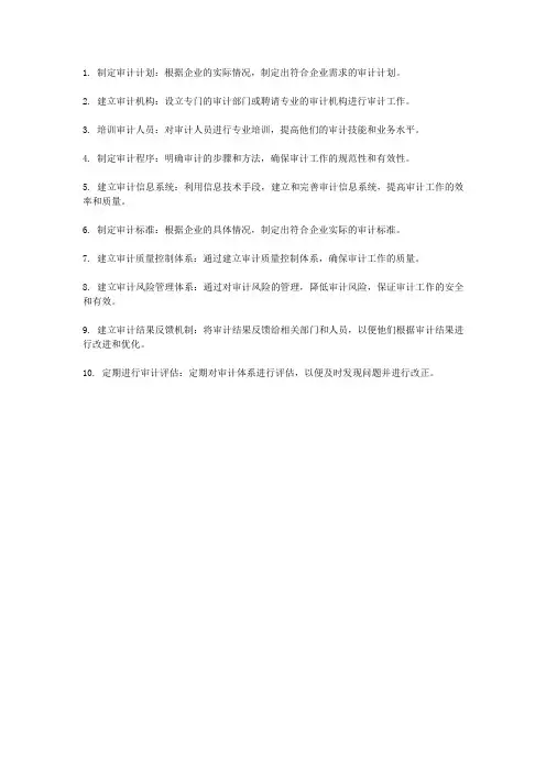 审计体系搭建的具体措施