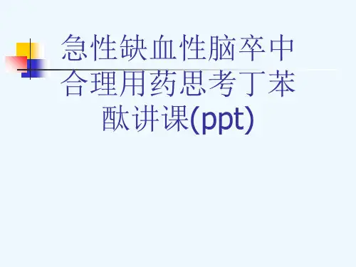 急性缺血性脑卒中合理用药思考丁苯酞讲课(ppt)