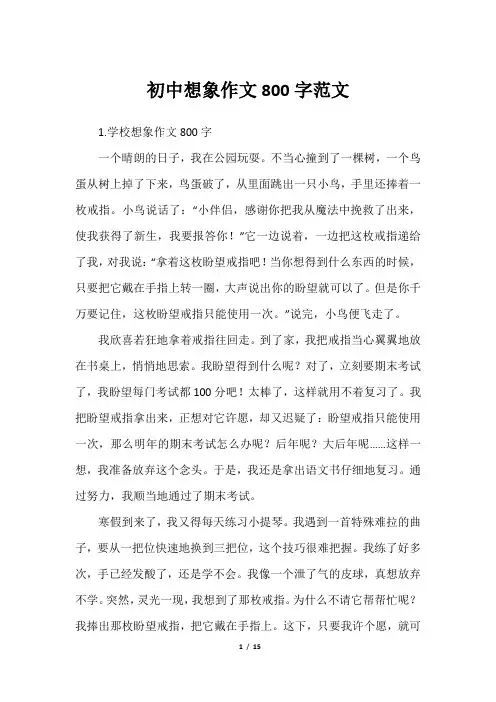 初中想象作文800字范文_1