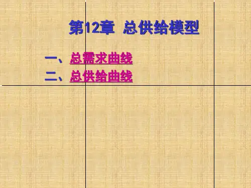 西方经济学第12章总需求和总供给曲线