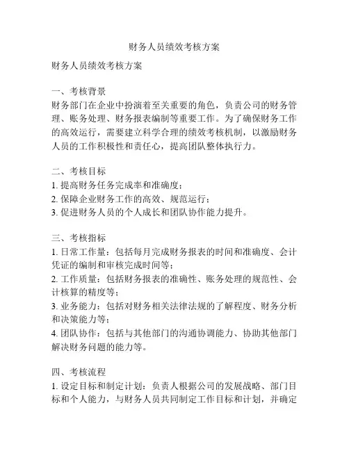 财务人员绩效考核方案