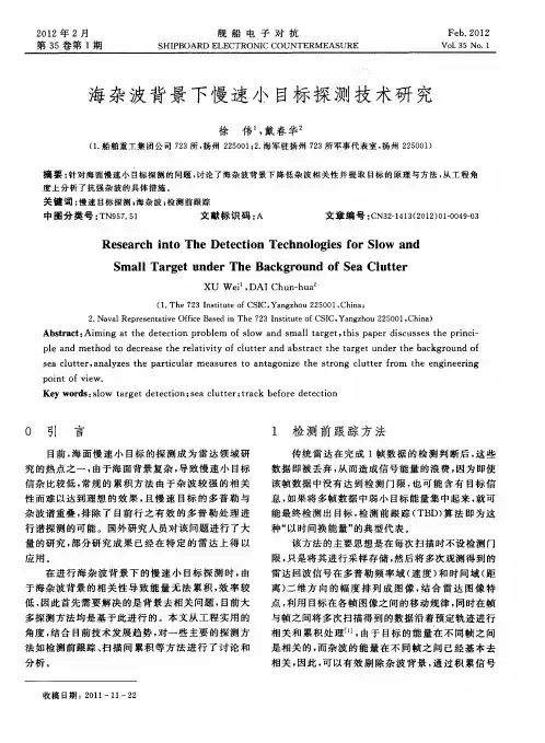海杂波背景下慢速小目标探测技术研究
