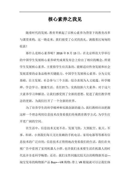 核心素养之我见