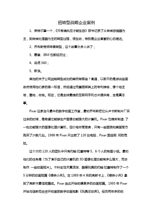 扭转型战略企业案例