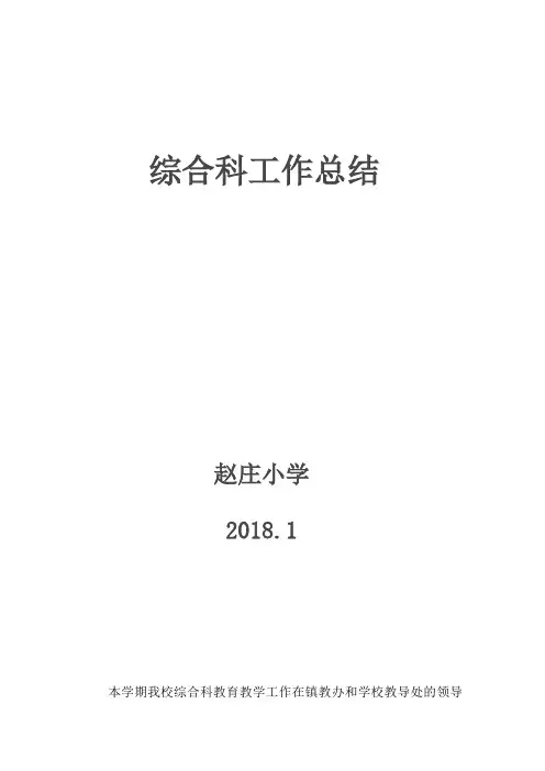 小学综合科期末教学工作总结2篇