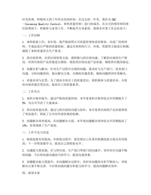 iqc电子年终总结