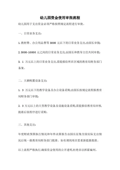 幼儿园资金使用审批流程