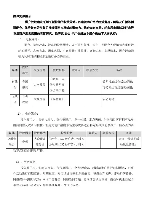 媒体资源整合资料