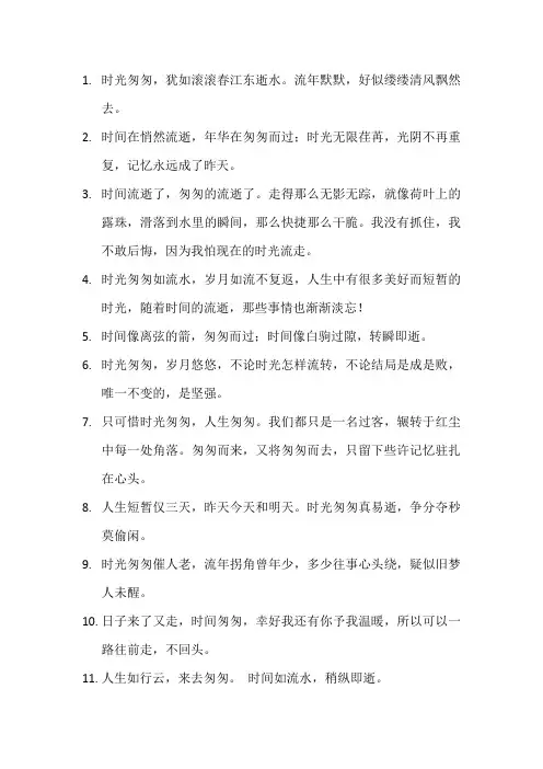 时间匆匆而过的唯美句子
