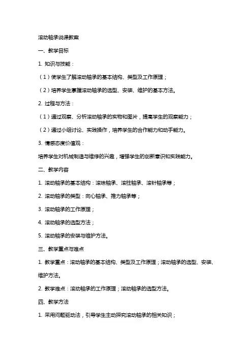 滚动轴承说课教案