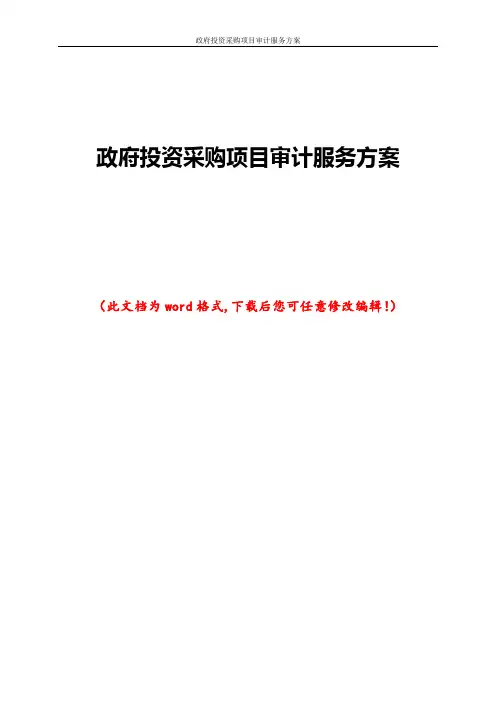 政府投资采购项目审计服务方案
