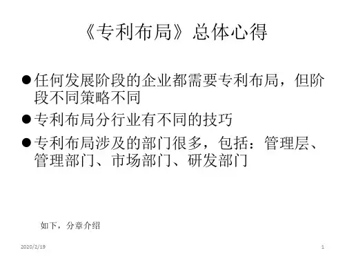 读《专利布局》的些许心得及内容总结PPT课件