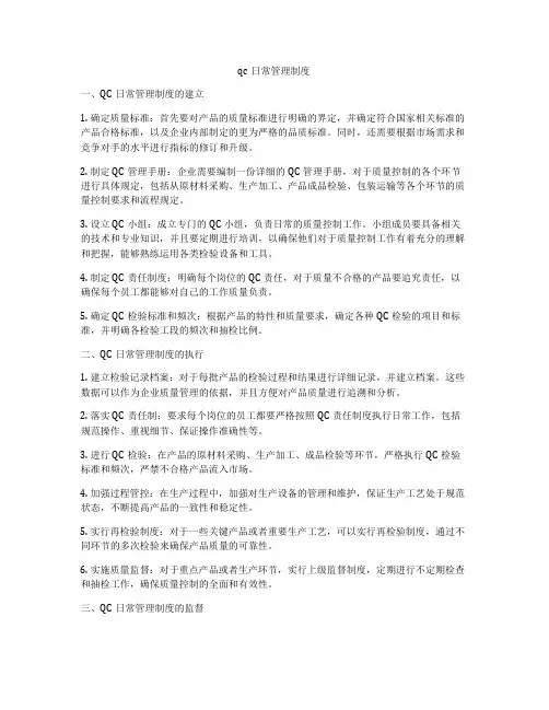 qc日常管理制度