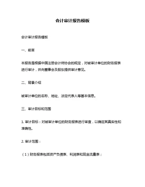 会计审计报告模板