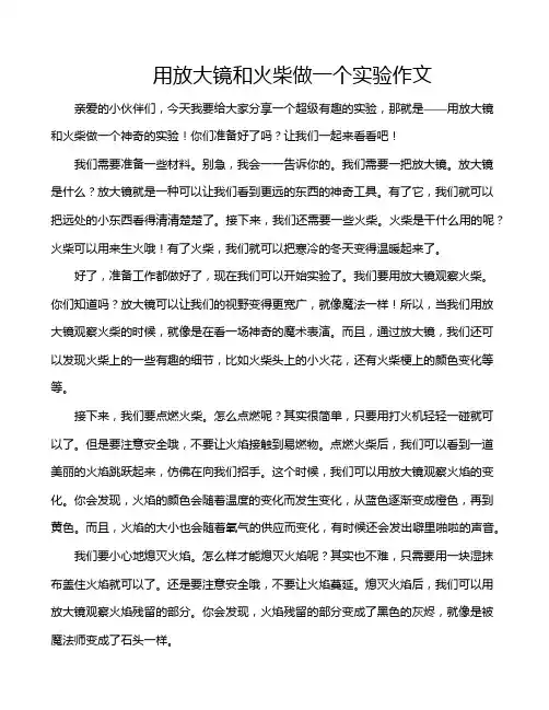 用放大镜和火柴做一个实验作文