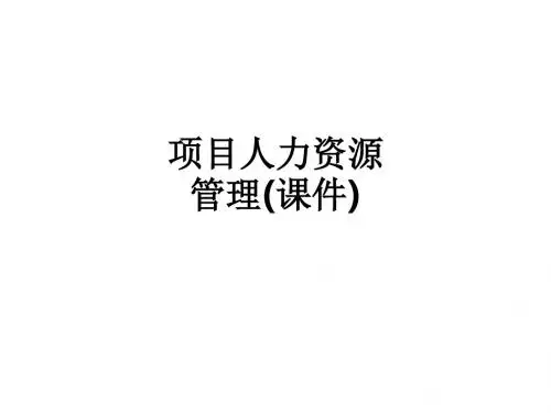 项目人力资源管理()ppt课件
