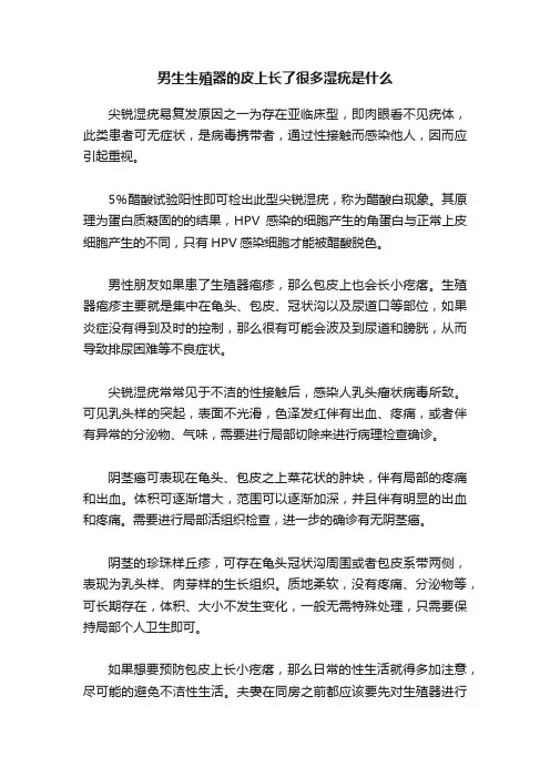 男生生殖器的皮上长了很多湿疣是什么