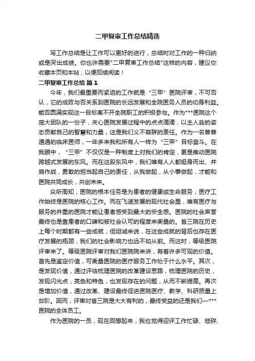 二甲复审工作总结精选