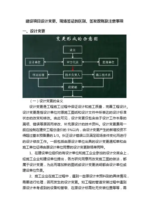 建设项目设计变更、现场签证的区别、签发原则及注意事项